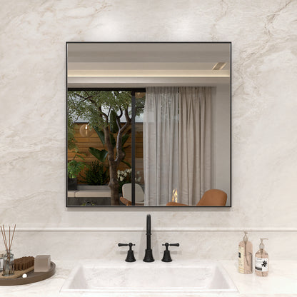 Nova 30 in. W x 30 in. H Rectangular Framed Wall Bathroom Vanity Mirror Matte Black 3030MB-1_8019a4f3-e03d-4c01-94ec-39c87a0336fc