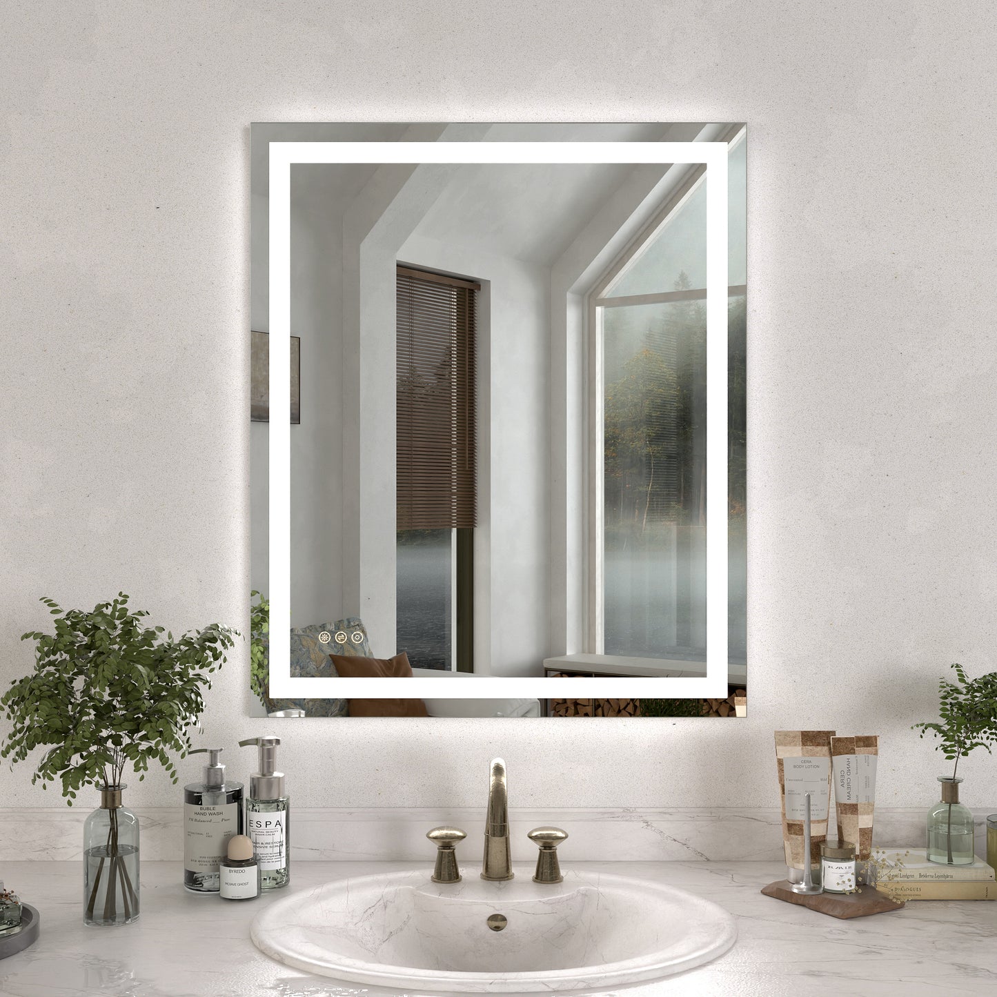 Swarm Rectangular Frameless Radar LED Wall Bathroom Vanity Mirror 30x36 3036-1_202f287c-7f41-4408-bc7f-79be8a3dba7a