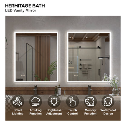 Musci Rectangular Frameless LED Wall Bathroom Vanity Mirror