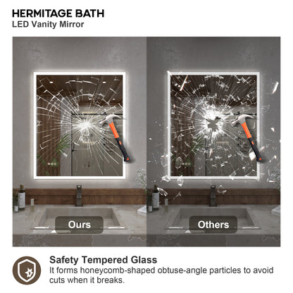 Musci Rectangular Frameless LED Wall Bathroom Vanity Mirror