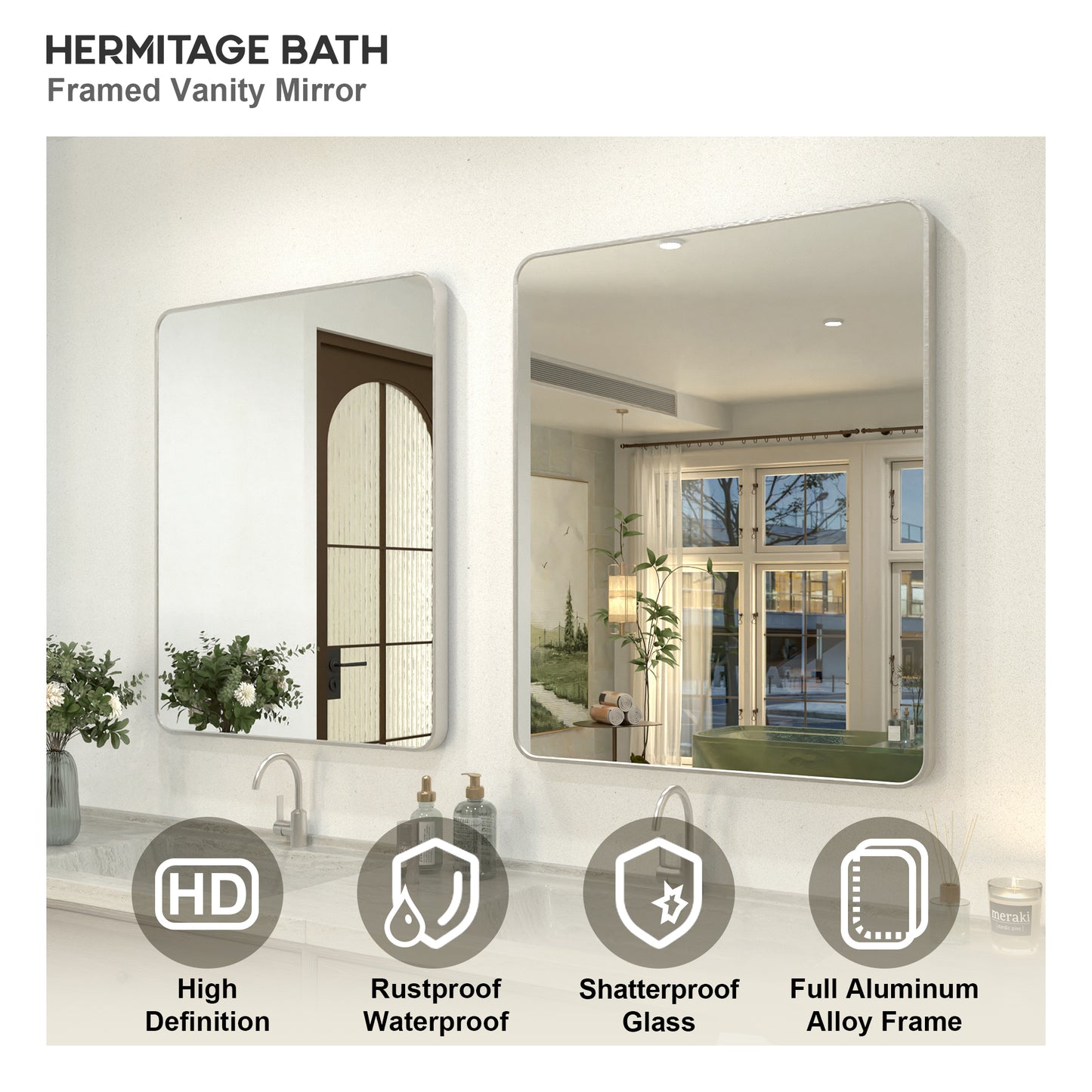 Gleami 30 in. W x 36 in. H Rectangular Framed Wall Bathroom Vanity Mirror in Oil Rubbed Bronze 3036BN-4