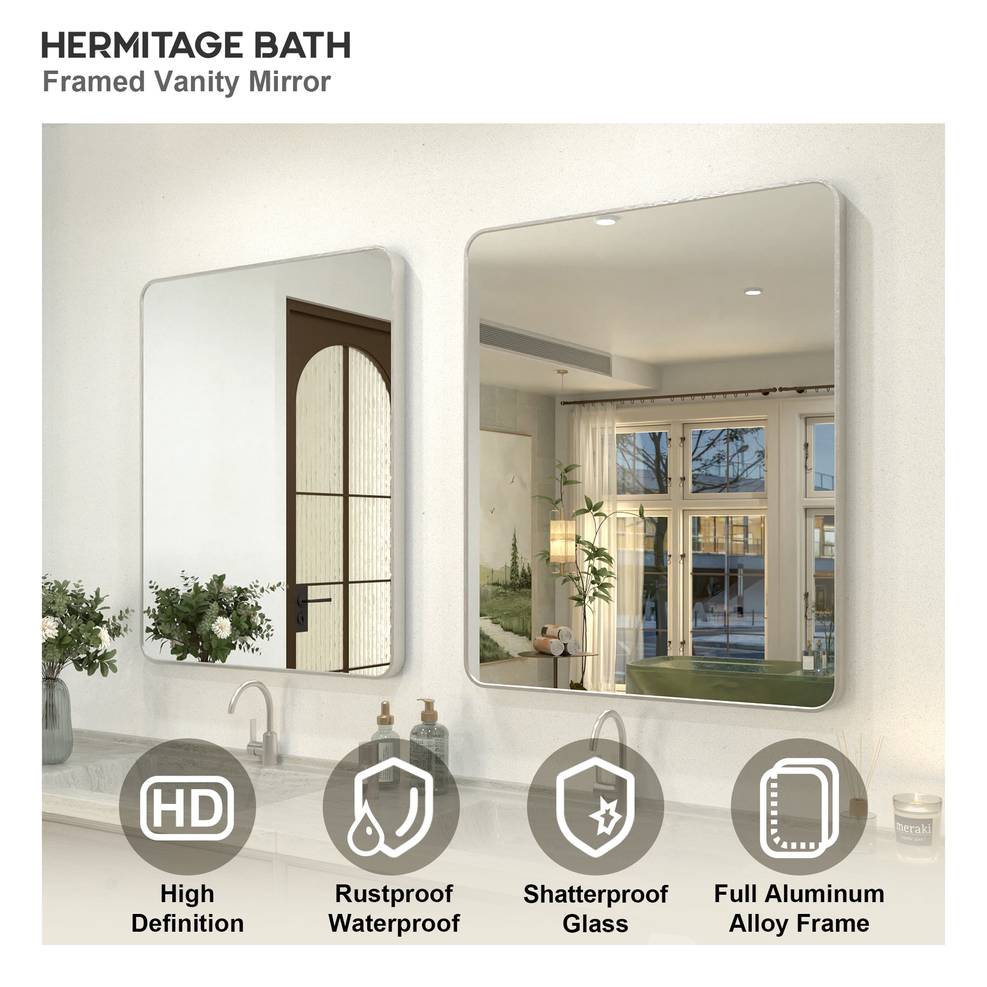 Gleami 30 in. W x 36 in. H Rectangular Framed Wall Bathroom Vanity Mirror in Oil Rubbed Bronze 3036BN-4