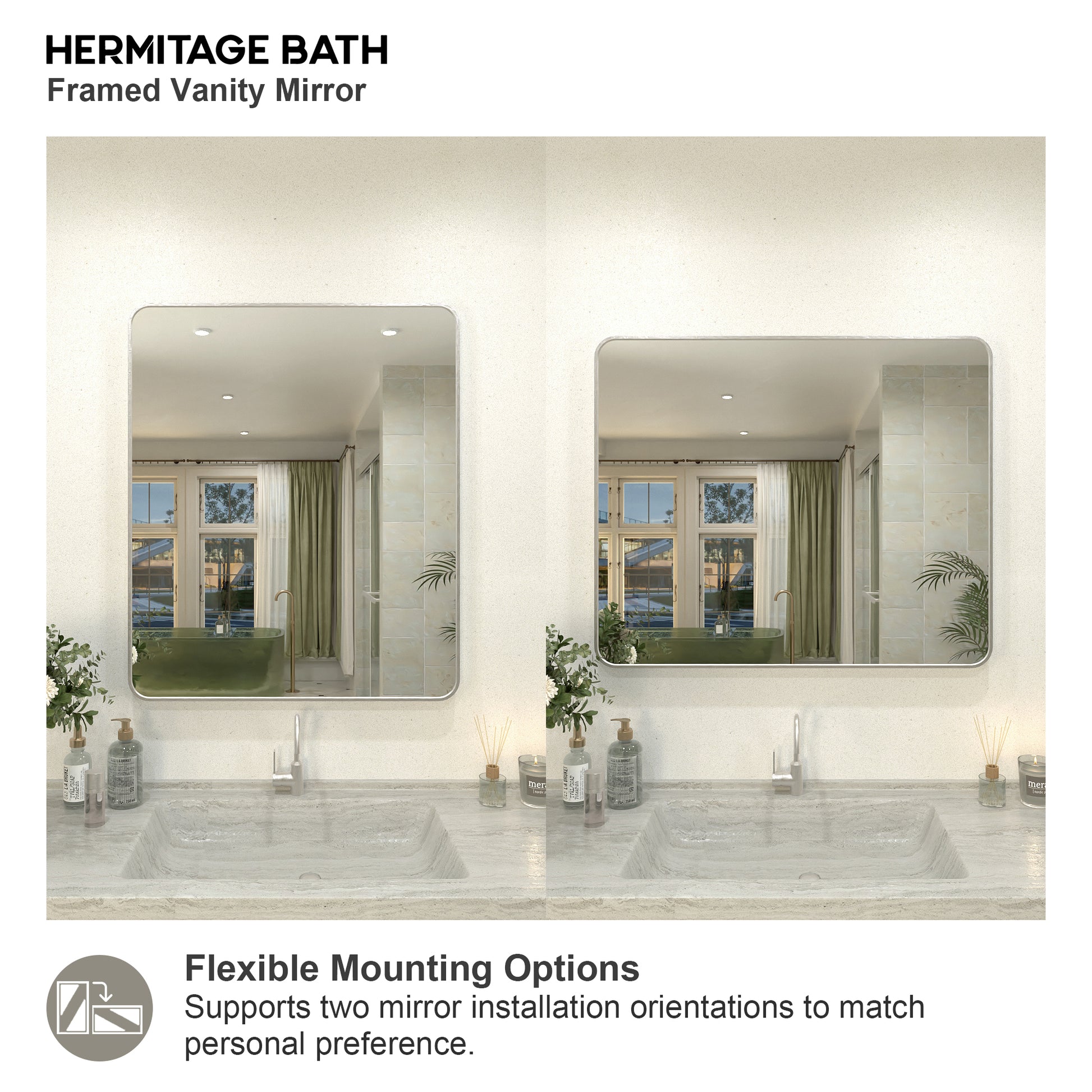 Gleami 30 in. W x 36 in. H Rectangular Framed Wall Bathroom Vanity Mirror in Oil Rubbed Bronze 3036BN-9