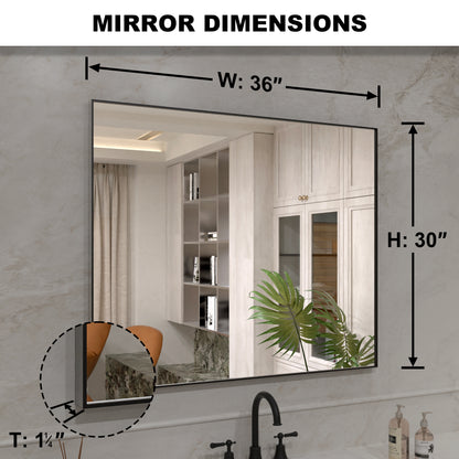 Nova 36 in. W x 30 in. H Rectangular Framed Wall Bathroom Vanity Mirror 3036MB-3_9ee58388-4e34-4af6-8634-0976678c9faa
