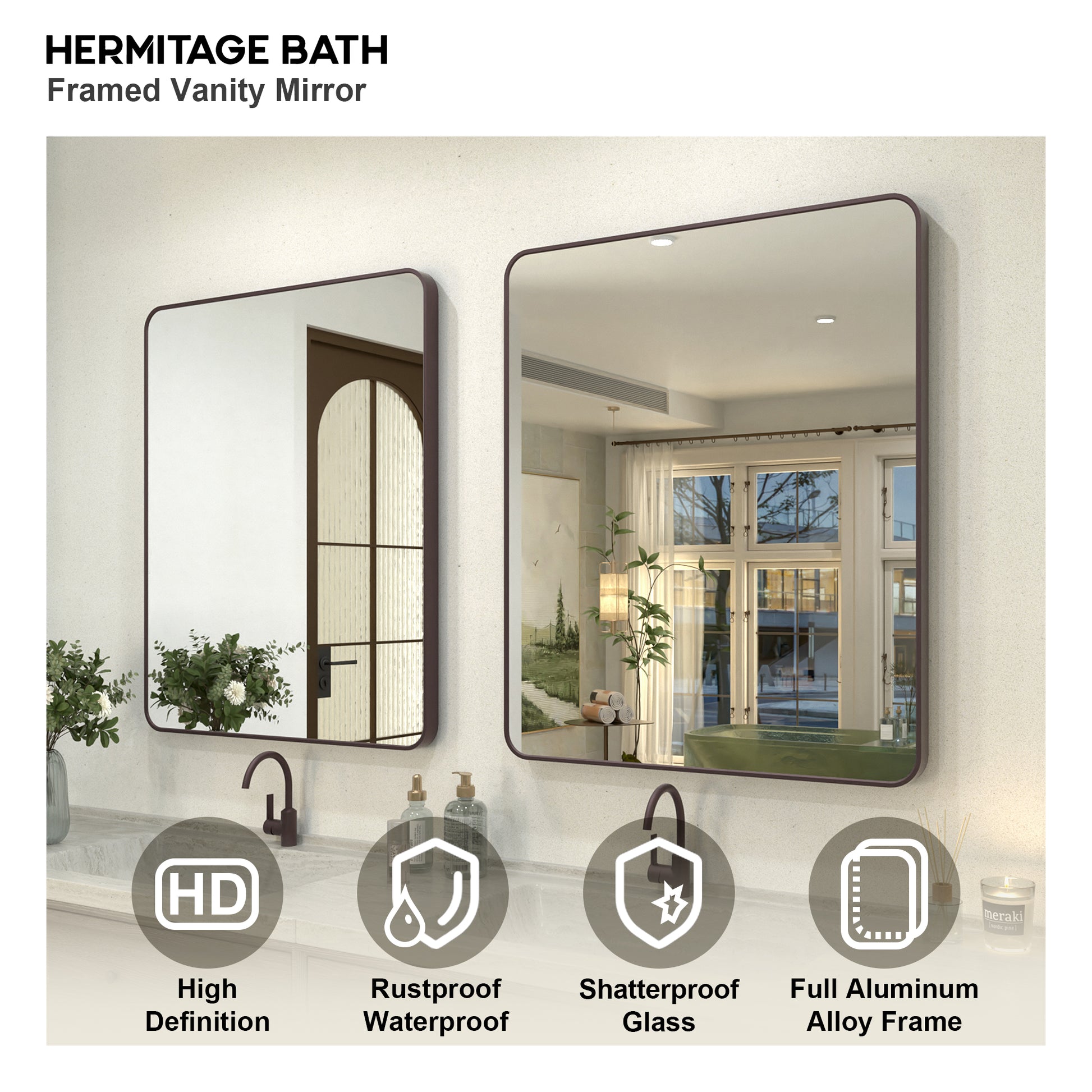 Gleami 30 in. W x 36 in. H Rectangular Framed Wall Bathroom Vanity Mirror in Oil Rubbed Bronze 3036ORB-4_1bdb04e8-5627-414a-950e-7aa100986e14