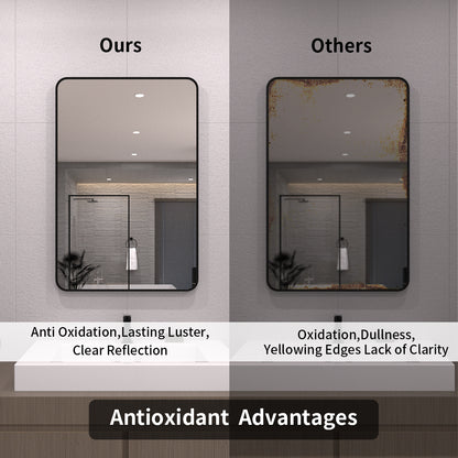TaiMei 24 in. W x 32 in. H Rectangular Framed Wall Bathroom Vanity Mirror 3224-BL-07