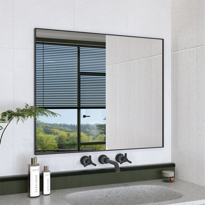 Obvilion 36 in. W x 30 in. H Rectangular Framed Wall Bathroom Vanity Mirror 3630BL-1