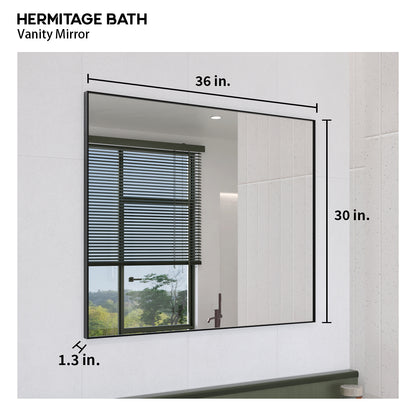 Obvilion 36 in. W x 30 in. H Rectangular Framed Wall Bathroom Vanity Mirror 3630BL-3