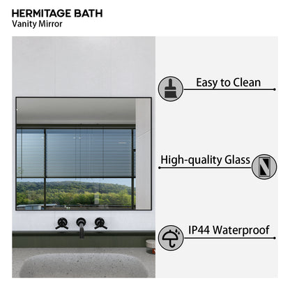 Obvilion 36 in. W x 30 in. H Rectangular Framed Wall Bathroom Vanity Mirror 3630BL-4