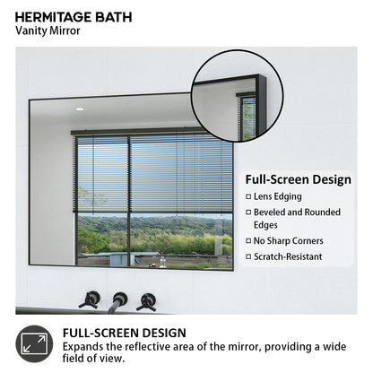 Obvilion 36 in. W x 30 in. H Rectangular Framed Wall Bathroom Vanity Mirror 3630BL-5