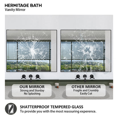 Obvilion 36 in. W x 30 in. H Rectangular Framed Wall Bathroom Vanity Mirror 3630BL-6