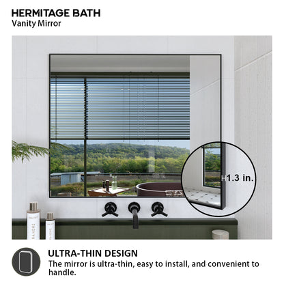 Obvilion 36 in. W x 30 in. H Rectangular Framed Wall Bathroom Vanity Mirror 3630BL-8