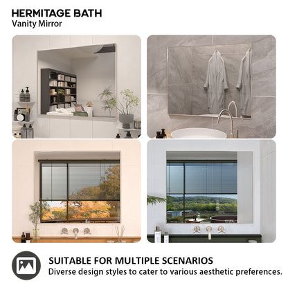 Obvilion 36 in. W x 30 in. H Rectangular Framed Wall Bathroom Vanity Mirror 3630BN-11