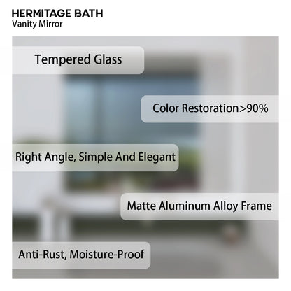 Obvilion 36 in. W x 30 in. H Rectangular Framed Wall Bathroom Vanity Mirror 3630BN-12