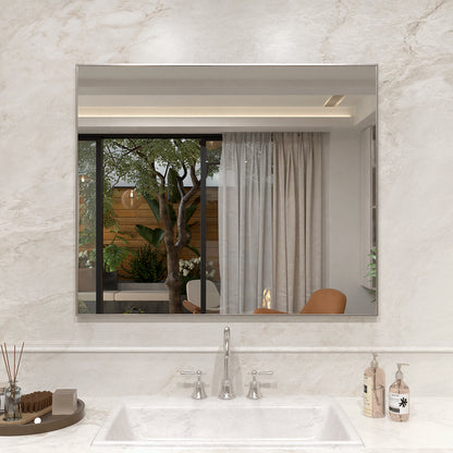 Nova 36 in. W x 30 in. H Rectangular Framed Wall Bathroom Vanity Mirror Brushed Nickel 3630BN-1_57073542-dc3e-4911-b989-d707f8b15b0f
