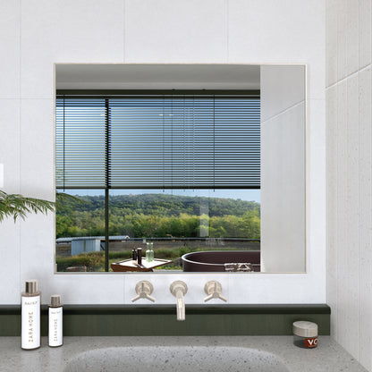 Obvilion 36 in. W x 30 in. H Rectangular Framed Wall Bathroom Vanity Mirror Brushed Nickel 3630BN-2