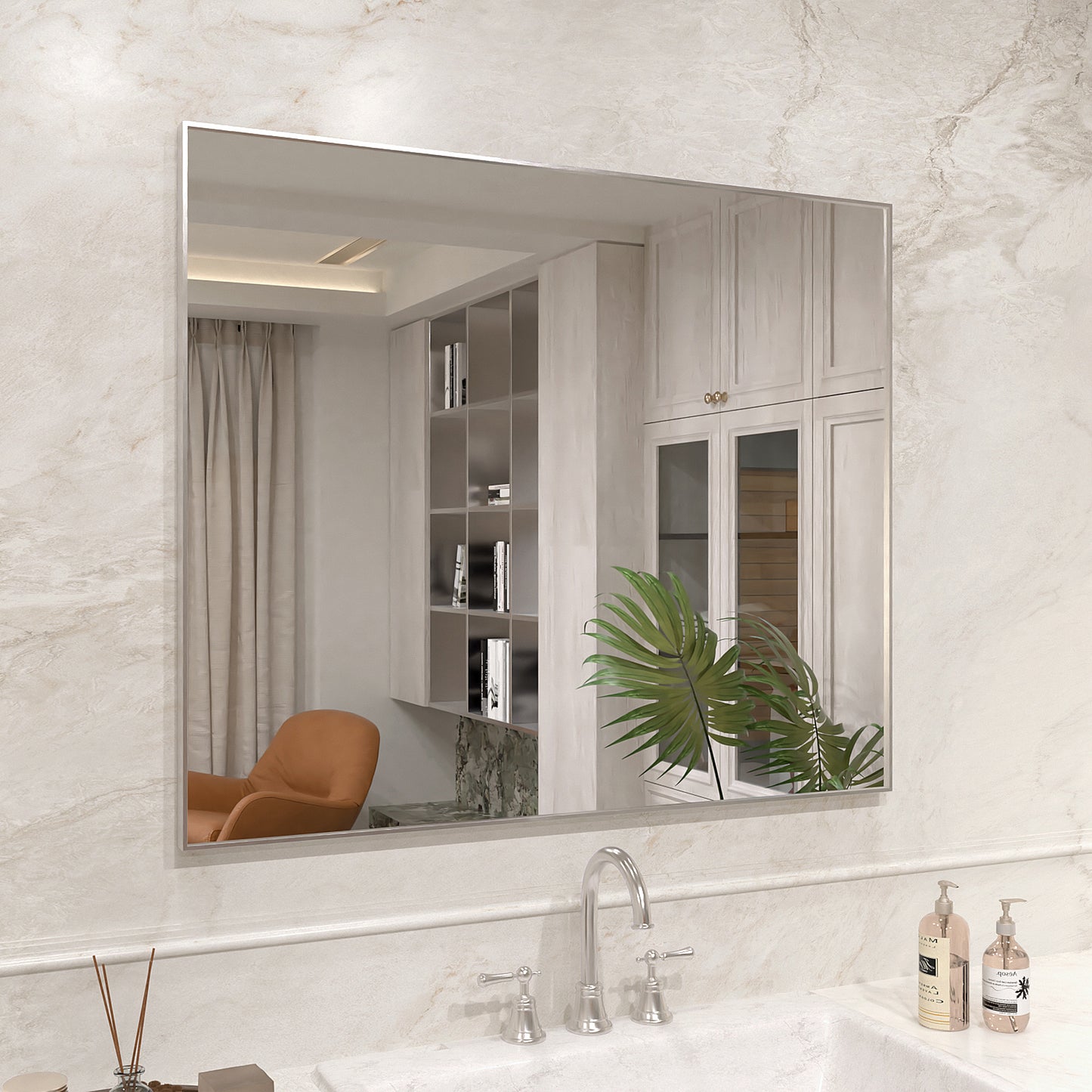 Nova 36 in. W x 30 in. H Rectangular Framed Wall Bathroom Vanity Mirror 3630BN-2_6b78cd95-02c0-486d-a5fc-d2cf8755282b