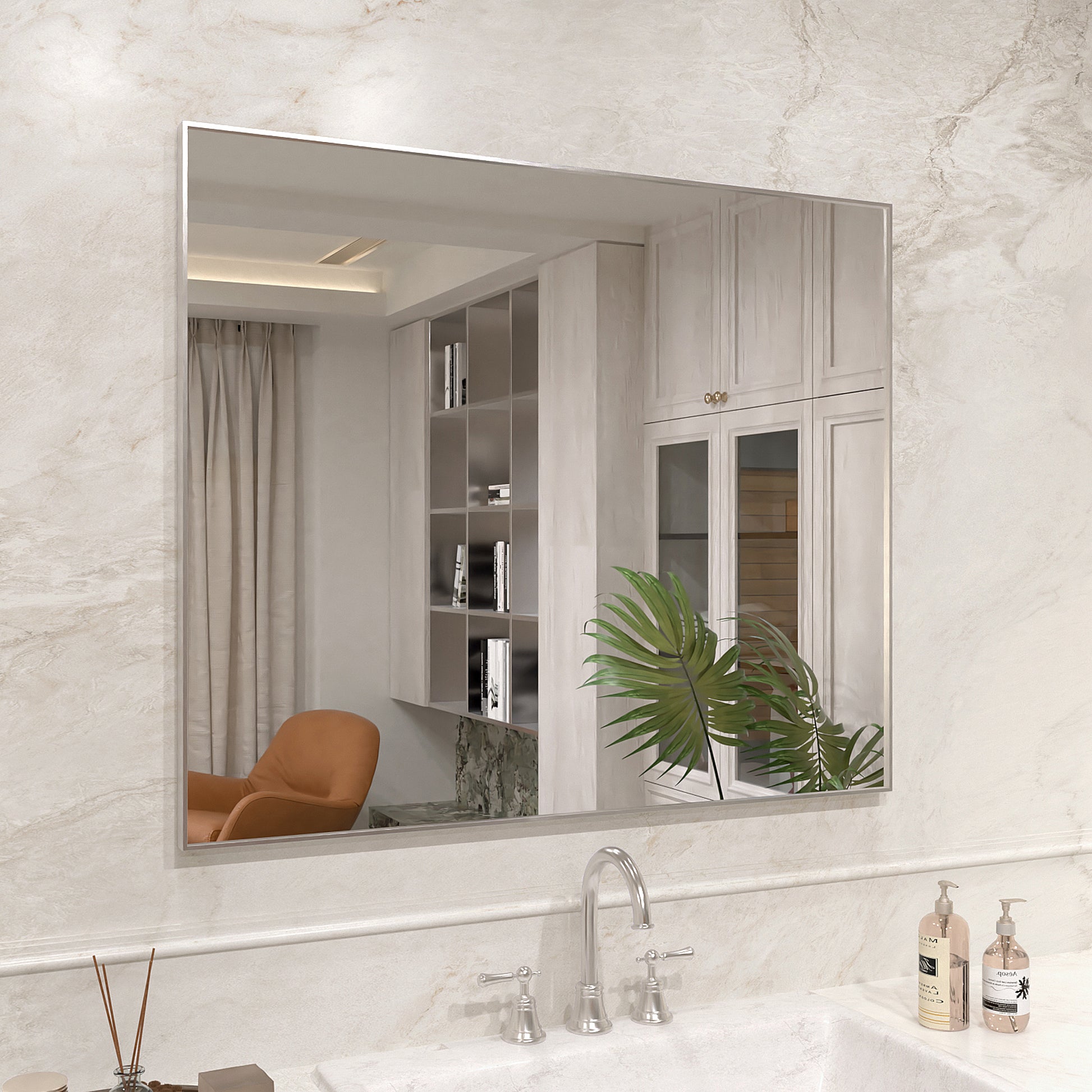 Nova 36 in. W x 30 in. H Rectangular Framed Wall Bathroom Vanity Mirror 3630BN-2_6b78cd95-02c0-486d-a5fc-d2cf8755282b
