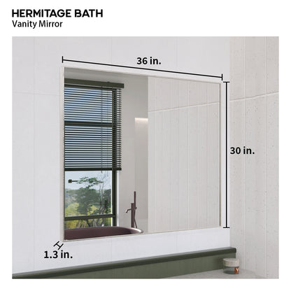Obvilion 36 in. W x 30 in. H Rectangular Framed Wall Bathroom Vanity Mirror 3630BN-3