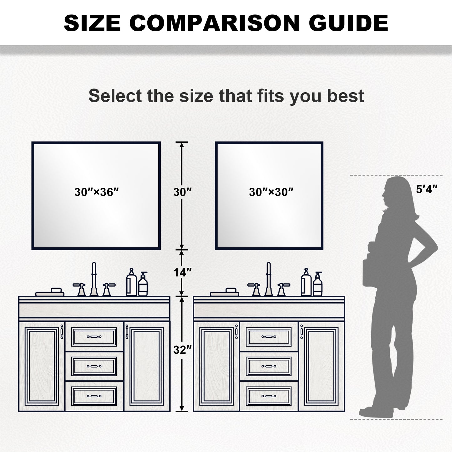 Nova 36 in. W x 30 in. H Rectangular Framed Wall Bathroom Vanity Mirror 3630BN-4_487878d4-6916-46fe-a54c-a5082b758629