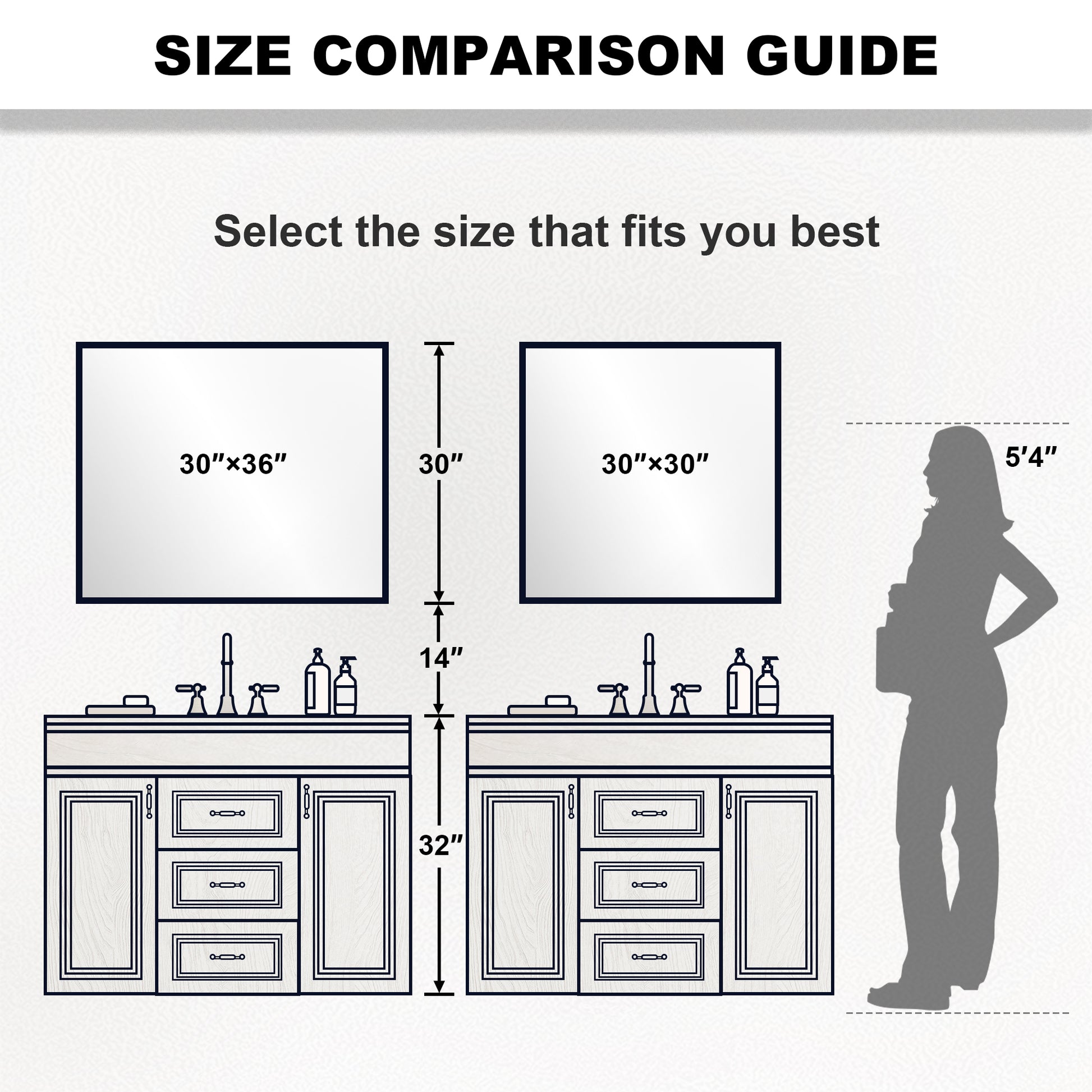 Nova 36 in. W x 30 in. H Rectangular Framed Wall Bathroom Vanity Mirror 3630BN-4_487878d4-6916-46fe-a54c-a5082b758629