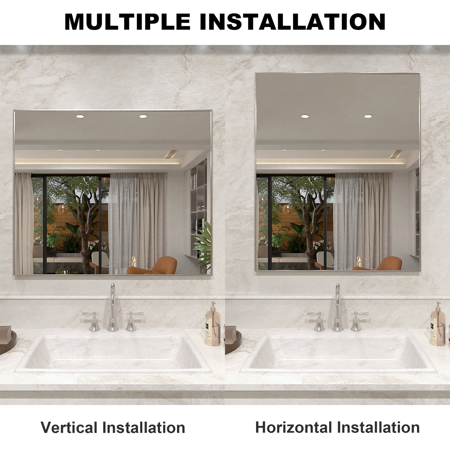 Nova 36 in. W x 30 in. H Rectangular Framed Wall Bathroom Vanity Mirror 3630BN-8_8ad28561-3d2b-42af-9b29-2d91c7bebd1d