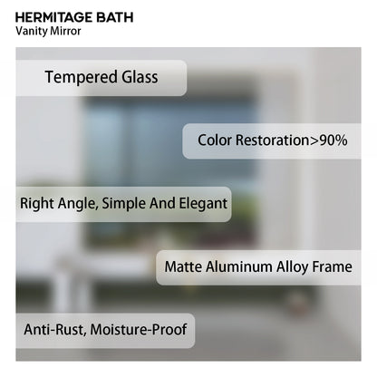 Obvilion 36 in. W x 30 in. H Rectangular Framed Wall Bathroom Vanity Mirror 3630GD-12