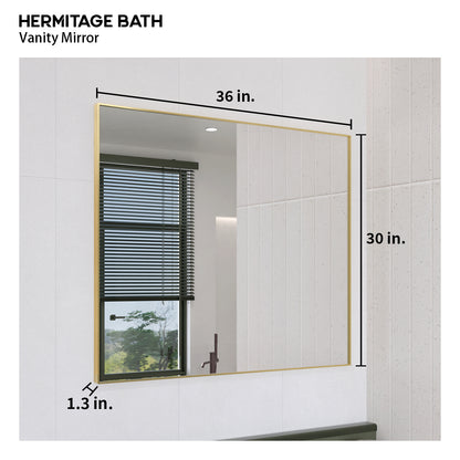 Obvilion 36 in. W x 30 in. H Rectangular Framed Wall Bathroom Vanity Mirror 3630GD-3