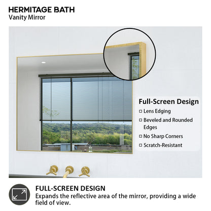 Obvilion 36 in. W x 30 in. H Rectangular Framed Wall Bathroom Vanity Mirror 3630GD-5