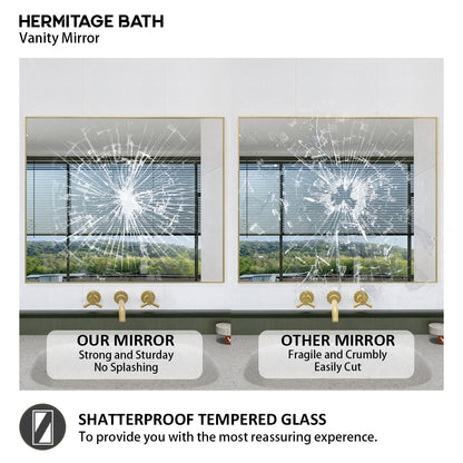Obvilion 36 in. W x 30 in. H Rectangular Framed Wall Bathroom Vanity Mirror 3630GD-6