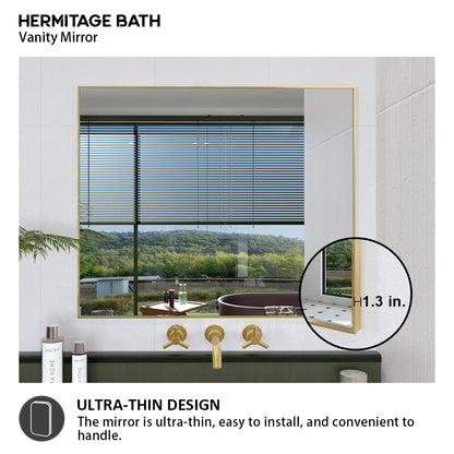 Obvilion 36 in. W x 30 in. H Rectangular Framed Wall Bathroom Vanity Mirror 3630GD-8
