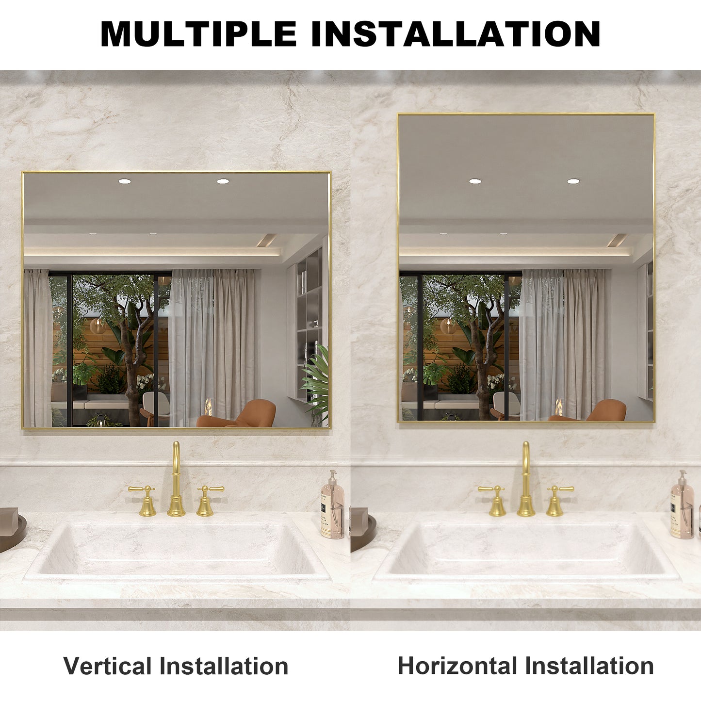 Nova 36 in. W x 30 in. H Rectangular Framed Wall Bathroom Vanity Mirror 3630GD-8_3aa8b7b1-3f7d-4605-a70e-c0841e01506c