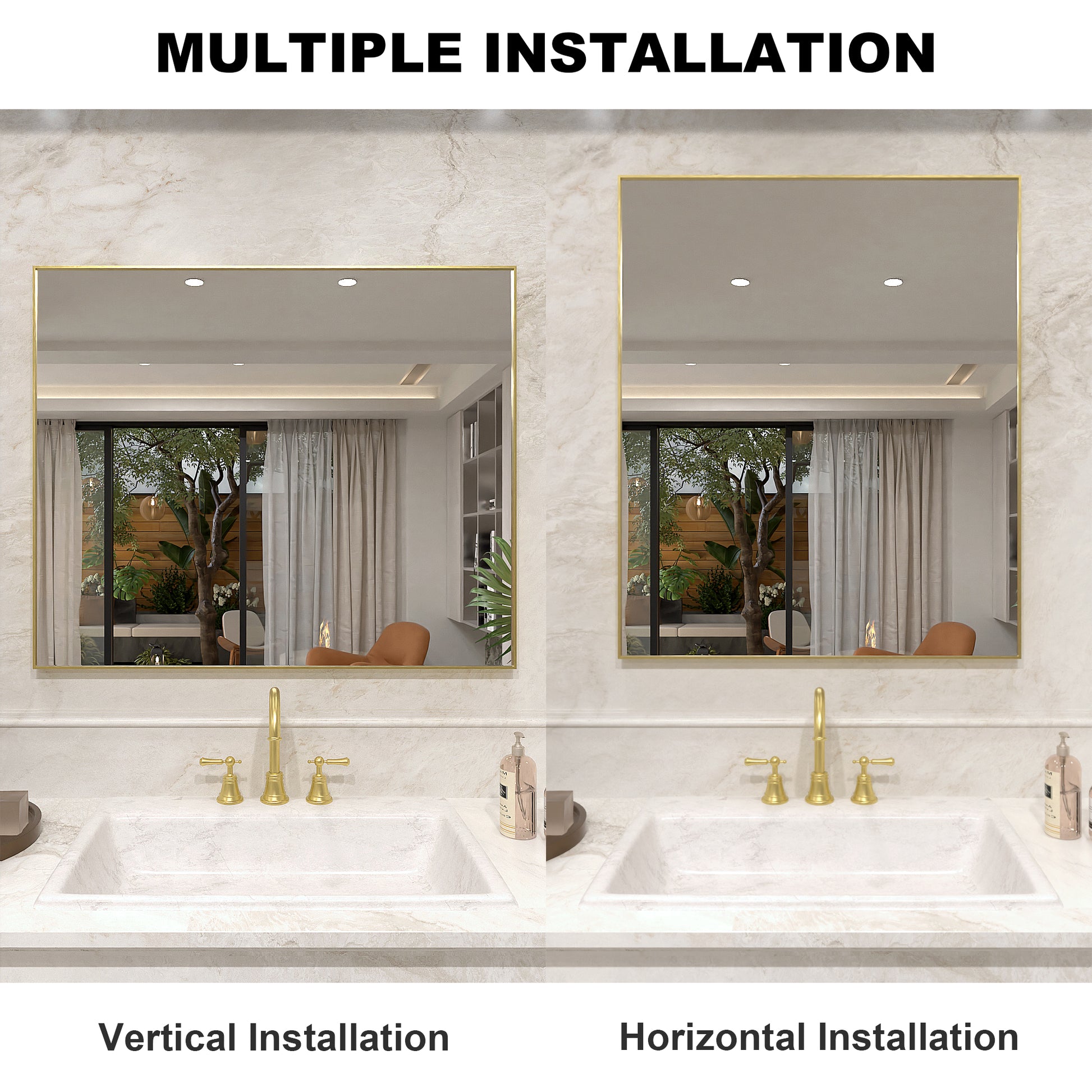 Nova 36 in. W x 30 in. H Rectangular Framed Wall Bathroom Vanity Mirror 3630GD-8_3aa8b7b1-3f7d-4605-a70e-c0841e01506c