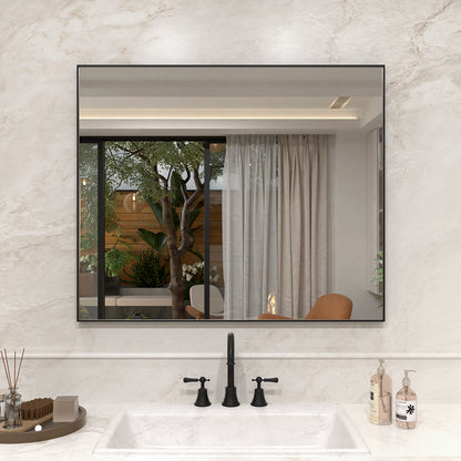 Nova 36 in. W x 30 in. H Rectangular Framed Wall Bathroom Vanity Mirror Matte-Black 3630MB-1_b1b6b14d-688e-4edc-8c05-7e212f289c99