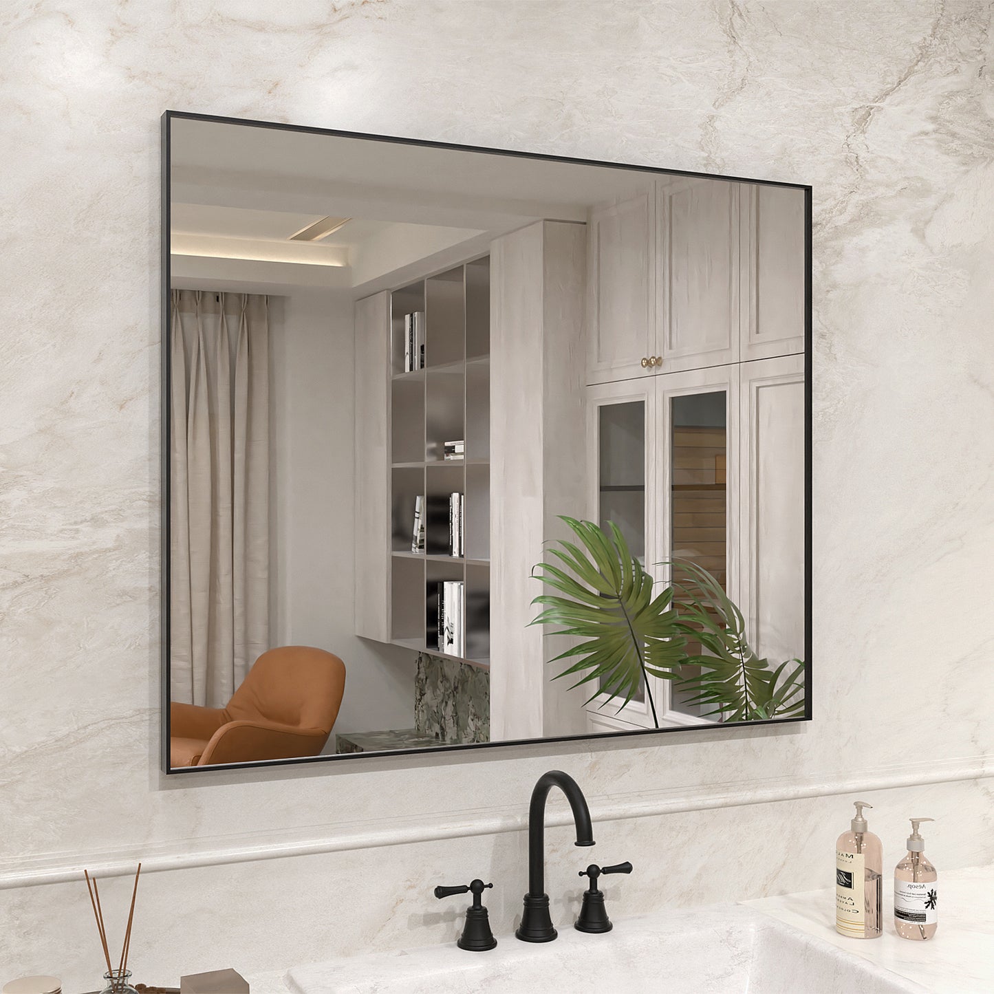 Nova 36 in. W x 30 in. H Rectangular Framed Wall Bathroom Vanity Mirror 3630MB-2