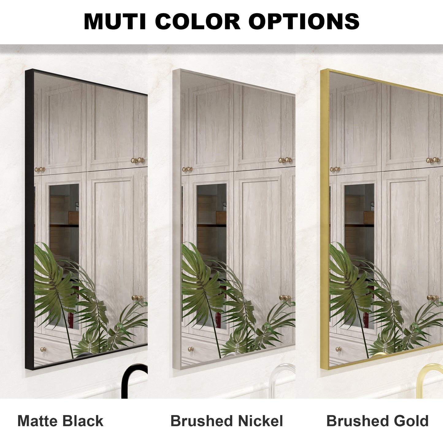 Nova 36 in. W x 30 in. H Rectangular Framed Wall Bathroom Vanity Mirror 3630MB-9