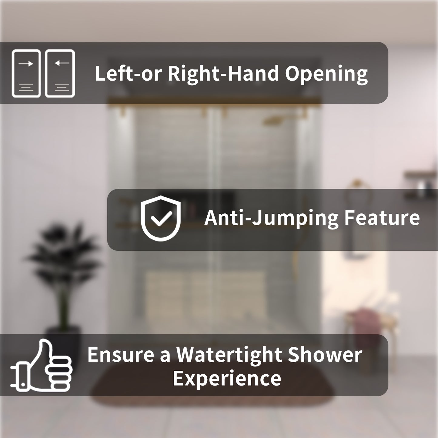 TaiMei 60 in. W x 76 in. H Sliding Semi-Frameless Shower Door with Clear Glass 3652-7260-BG03
