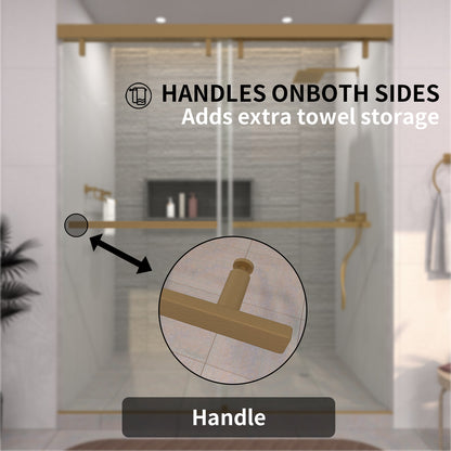 TaiMei 60 in. W x 76 in. H Sliding Semi-Frameless Shower Door with Clear Glass 3652-7260-BG06