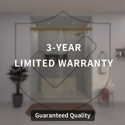 TaiMei 60 in. W x 76 in. H Sliding Semi-Frameless Shower Door with Clear Glass 3652-7260-BG12
