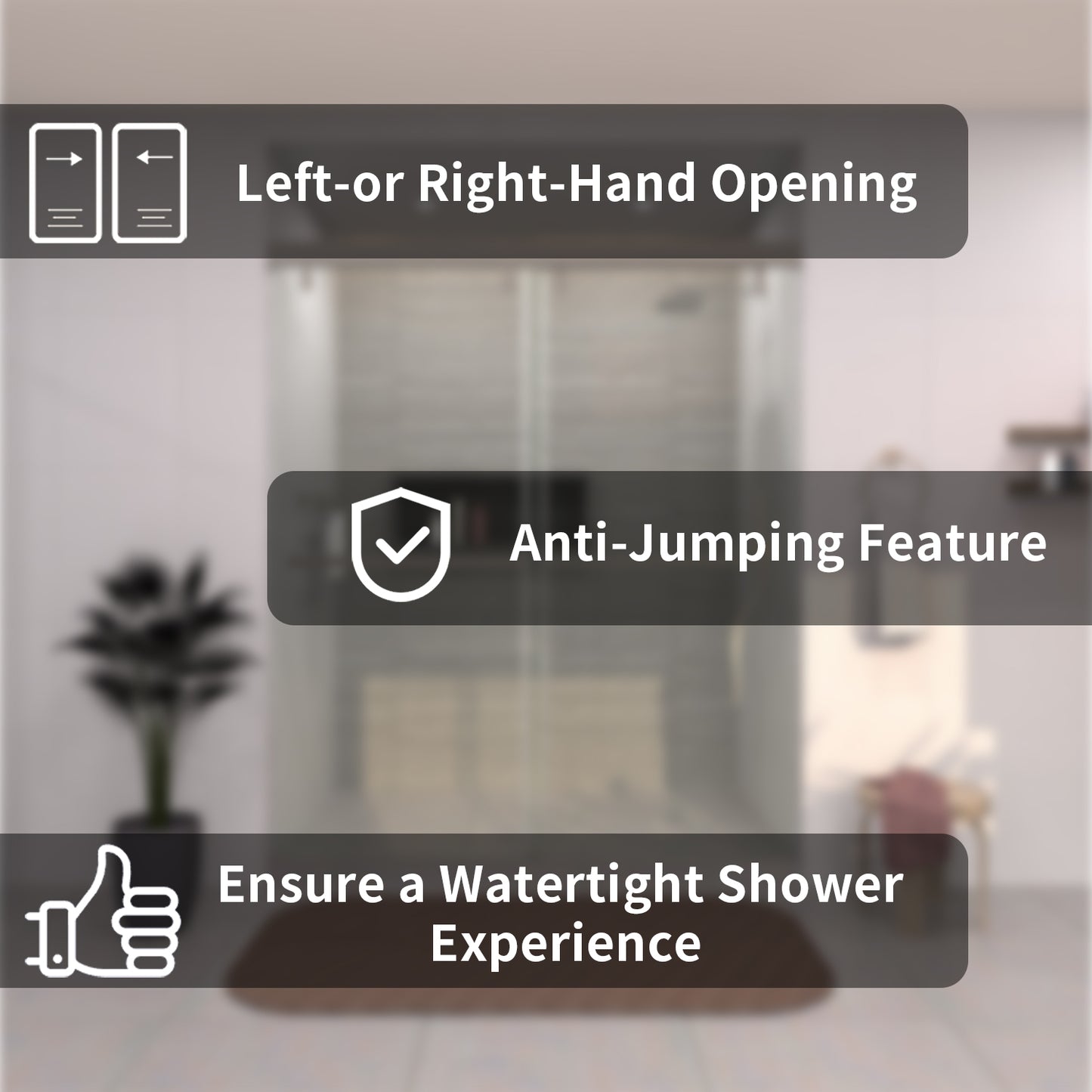 TaiMei 60 in. W x 76 in. H Sliding Semi-Frameless Shower Door with Clear Glass 3652-7260-BN03