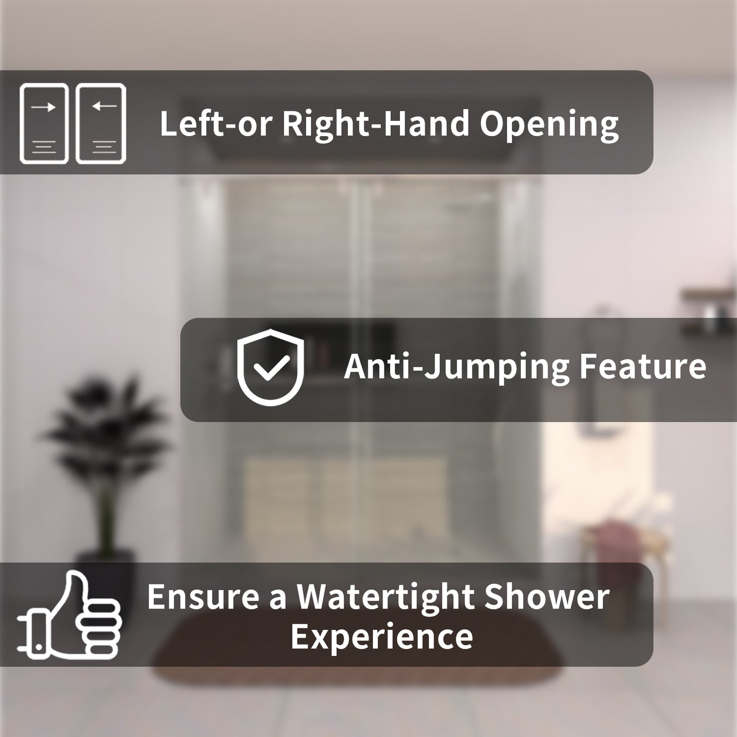 TaiMei 60 in. W x 76 in. H Sliding Semi-Frameless Shower Door with Clear Glass 3652-7260-CR03