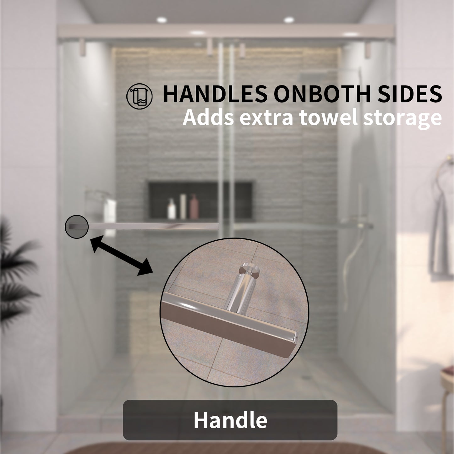 TaiMei 60 in. W x 76 in. H Sliding Semi-Frameless Shower Door with Clear Glass 3652-7260-CR06