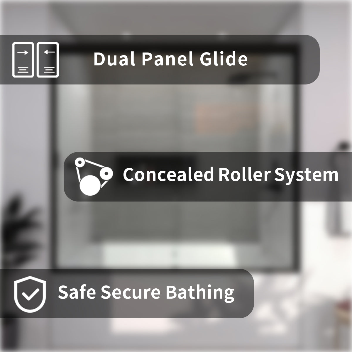 TaiMei 60 in. W x 56 in. H Sliding Semi-Frameless Tub Door with Clear Glass and Handles 37-5660-BL03_2865e2a5-a62f-4b70-aa72-96dc7df18eb0