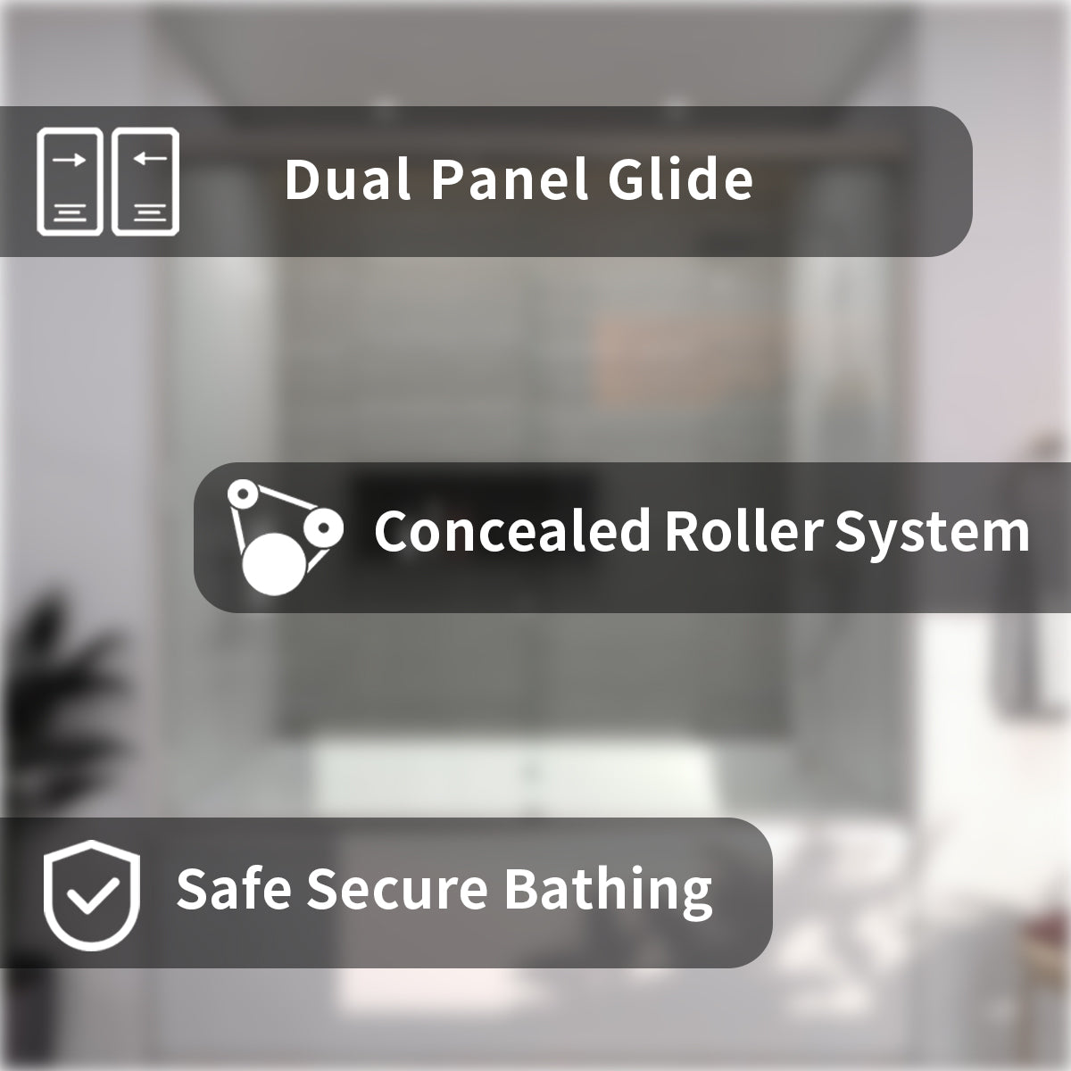 TaiMei 60 in. W x 56 in. H Sliding Semi-Frameless Tub Door with Clear Glass and Handles 37-5660-BN03_fdc3f511-c76b-4aba-aa5e-48e4ad1e67fc