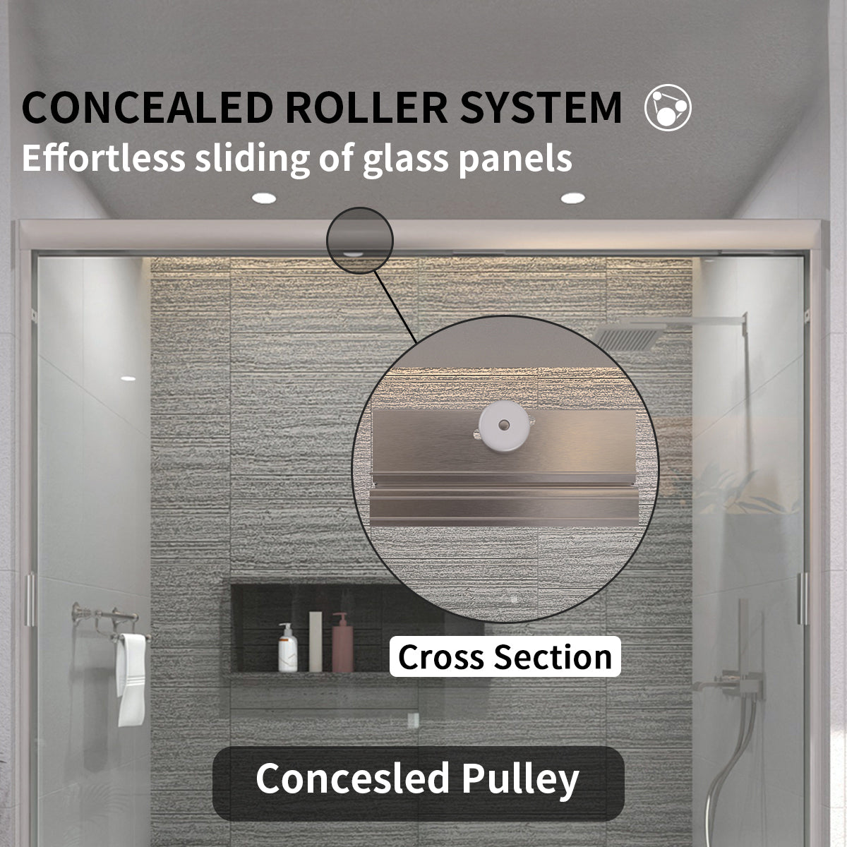 TaiMei 60 in. W x 56 in. H Sliding Semi-Frameless Tub Door with Clear Glass and Handles 37-5660-BN06_a4e1baad-315d-41b8-86aa-5a926ba612d4