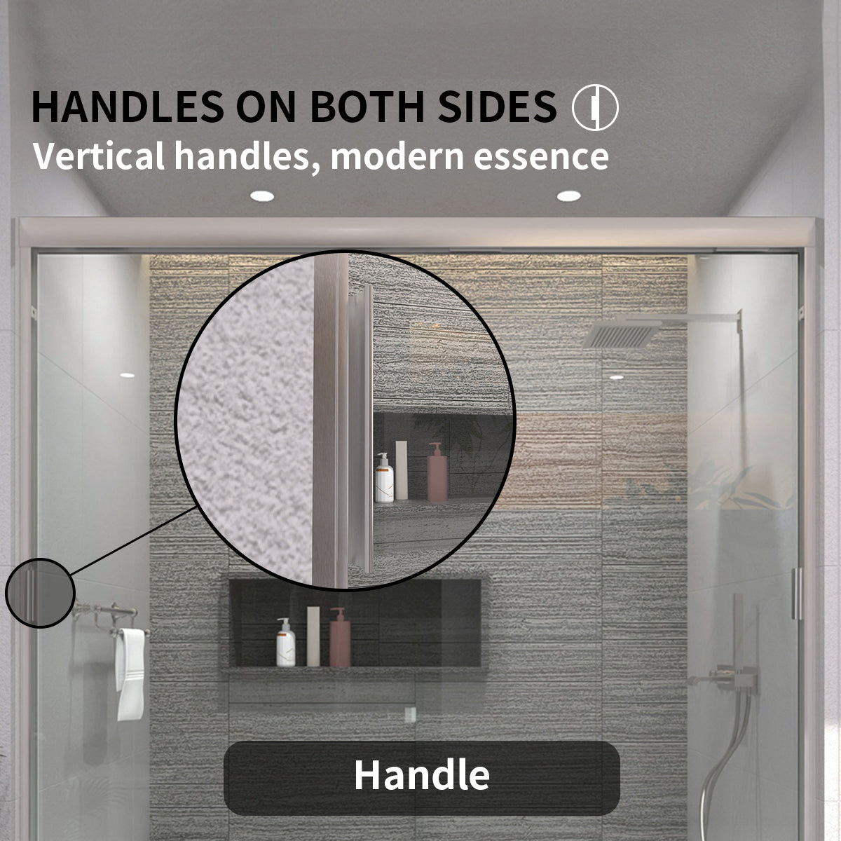TaiMei 60 in. W x 56 in. H Sliding Semi-Frameless Tub Door with Clear Glass and Handles 37-5660-BN07_87f57511-780a-4f97-b36c-9b3af2700260