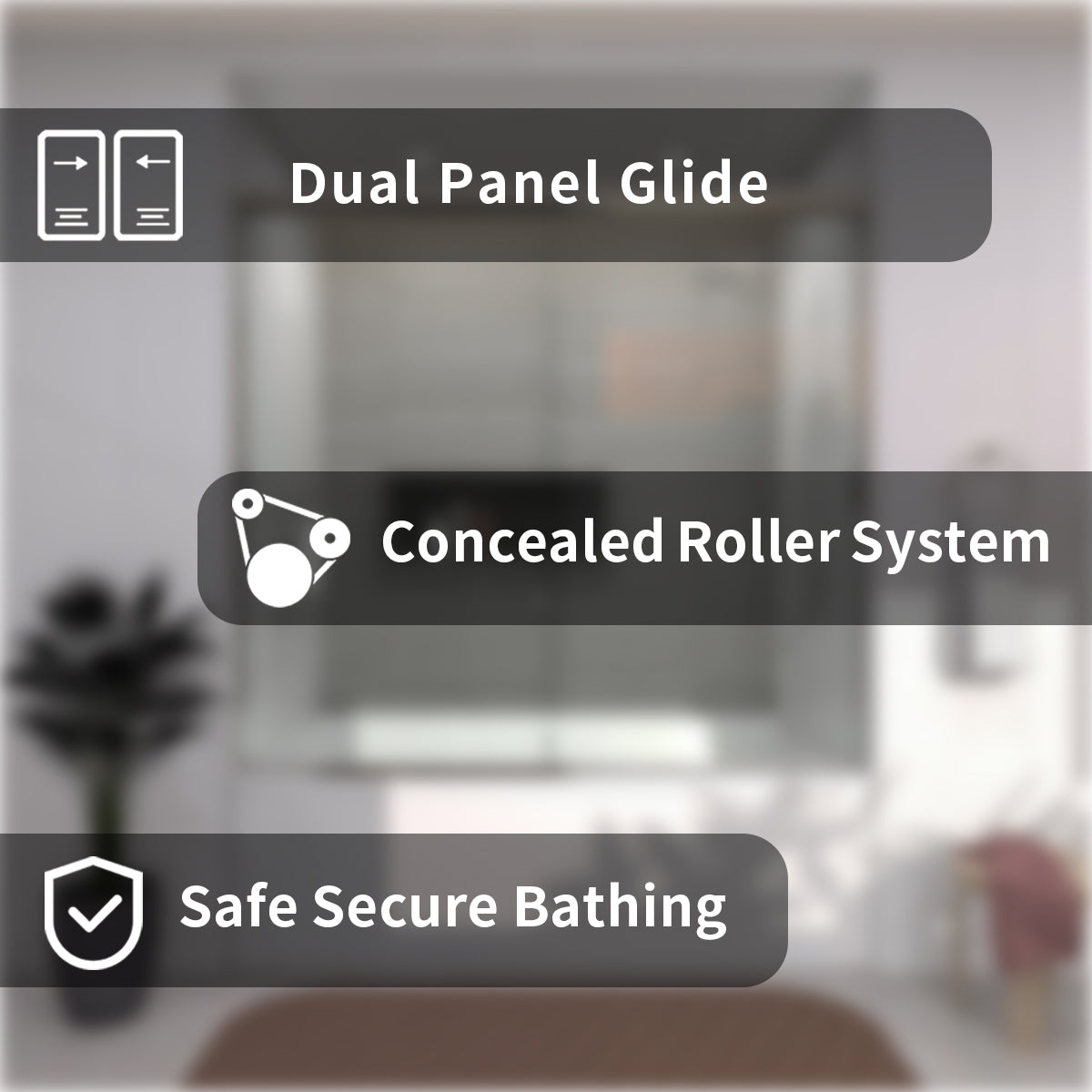 TaiMei 60 in. W x 56 in. H Sliding Semi-Frameless Tub Door with Clear Glass and Handles 37-5660-CR03_6b5a43cd-0cca-4d8f-9181-ff67eadde4fa