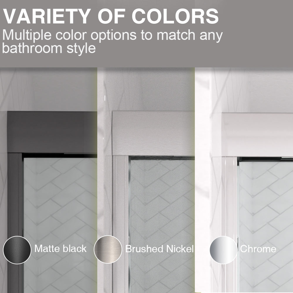 Slate 60 in. W x 56 in. H Semi-Frameless Sliding Tub Door with 1/4 in. Clear Tempered Glass 37-5660BL4