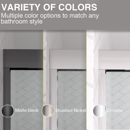 Slate 60 in. W x 56 in. H Semi-Frameless Sliding Tub Door with 1/4 in. Clear Tempered Glass 37-5660BL4