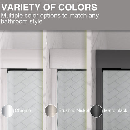Slate 60 in. W x 56 in. H Semi-Frameless Sliding Tub Door with 1/4 in. Clear Tempered Glass 37-5660CR4